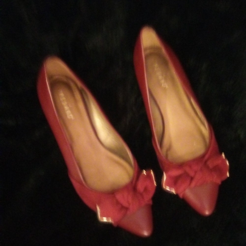 Pes'aro Burgundy/suede flat pumps